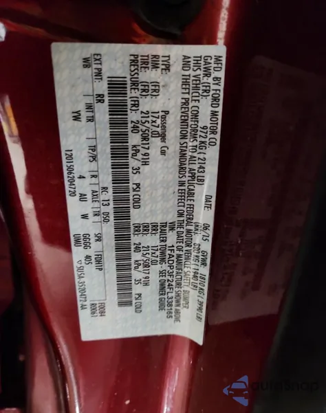 2015 Ford Focus Se from USA, damaged, VIN 1FADP3F24FL338165